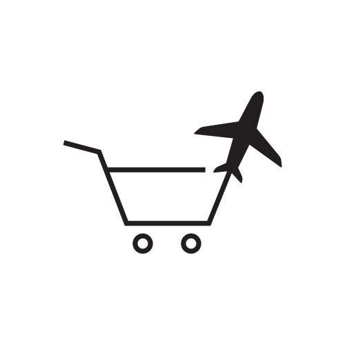 Airplane trolley icon logo vector image