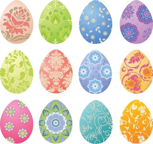 Easter Egg Pattern Set Vector Image