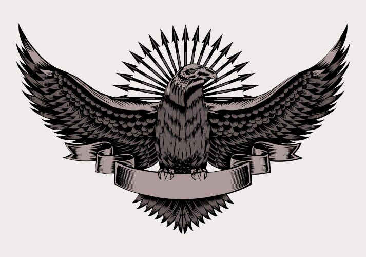 emblem with eagle vector