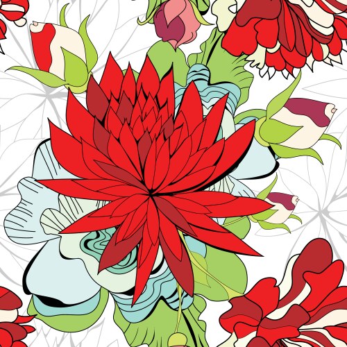 Floral seamless wallpaper Royalty Free Vector Image