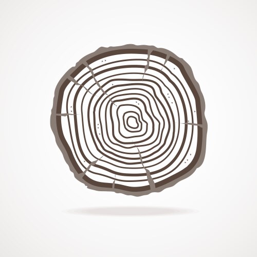 Tree trunk rings texture isolated Royalty Free Vector Image