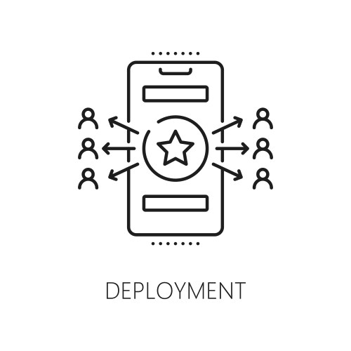 web app deployment application optimization icon vector