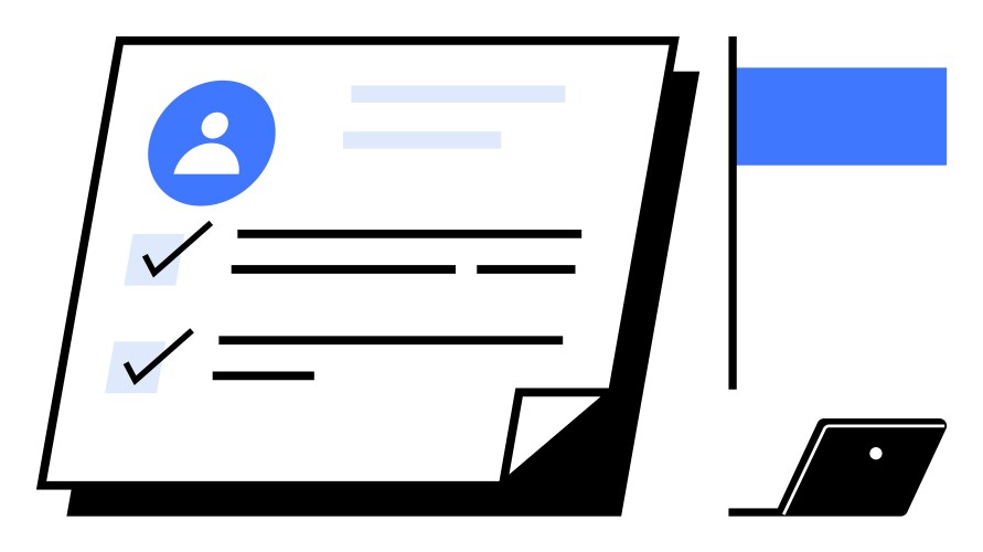 Document with checklist and laptop highlighting vector image