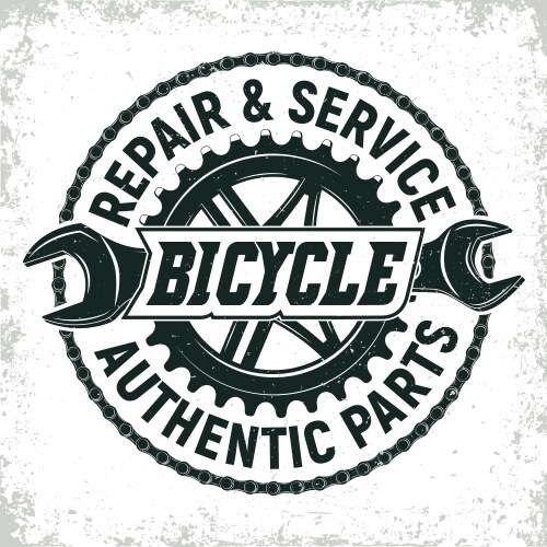 Vintage Bicycle Repair Logo Vector Image
