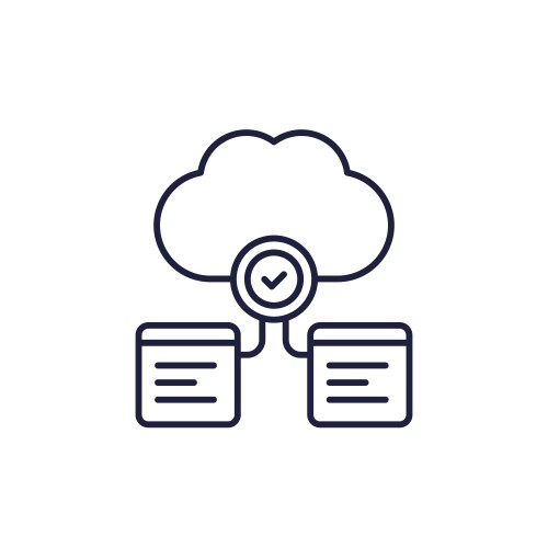 Cloud computing line icon for apps and web vector image