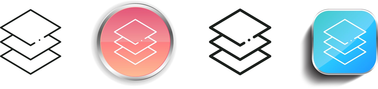 Layers icon thin linear regular and button style vector image