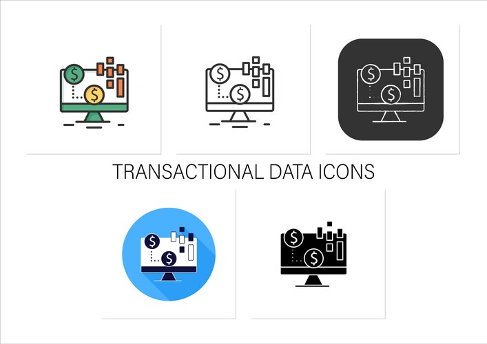 Transactional Data Icons – Royalty-Free Vector | VectorStock