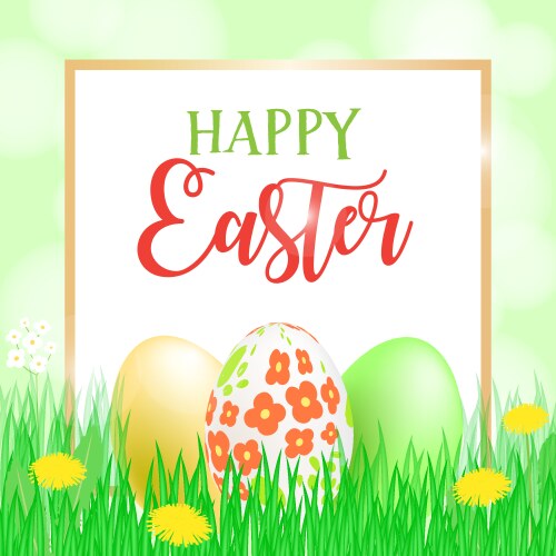 happy easter card banner flyer invitation vector image vector image