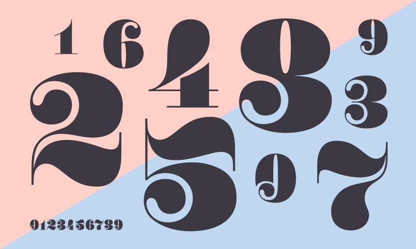 Font of numbers in classical french didot Vector Image