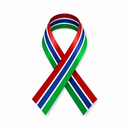 Gambian Flag Ribbon Vector Image