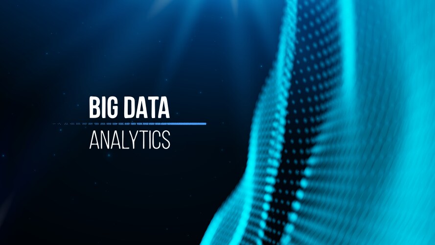 Big data analytics with abstract blue wave pattern vector image