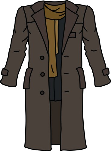 Funny brown long coat Vector Image