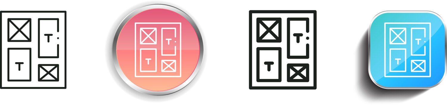 Layout icon thin linear regular and button style vector image