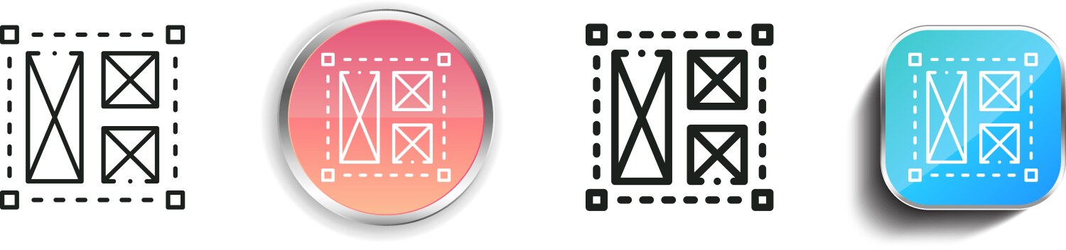 Layout icon thin linear regular and button style vector image