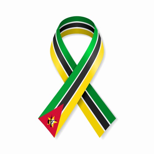 Mozambique Flag Stripe Ribbon Vector Image