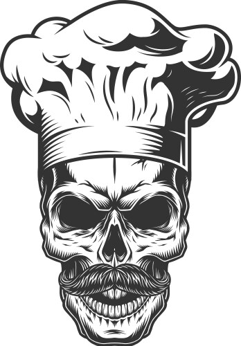 Vintage Chef Skull Vector Image