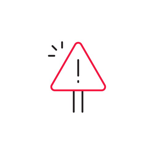 Alert risk sign line icon caution warning vector image