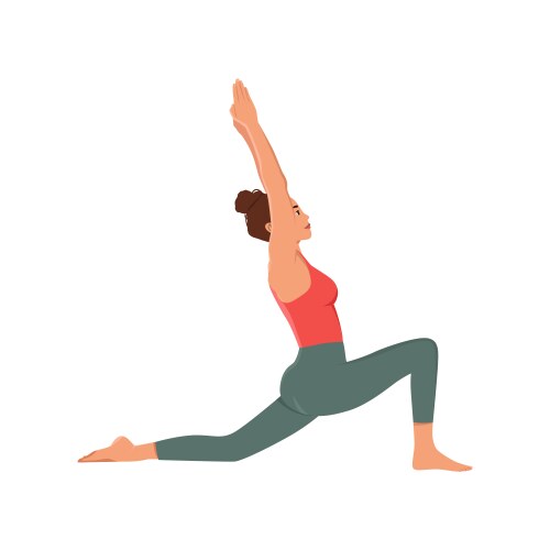 Crescent Lunge Yoga Pose Vector Image