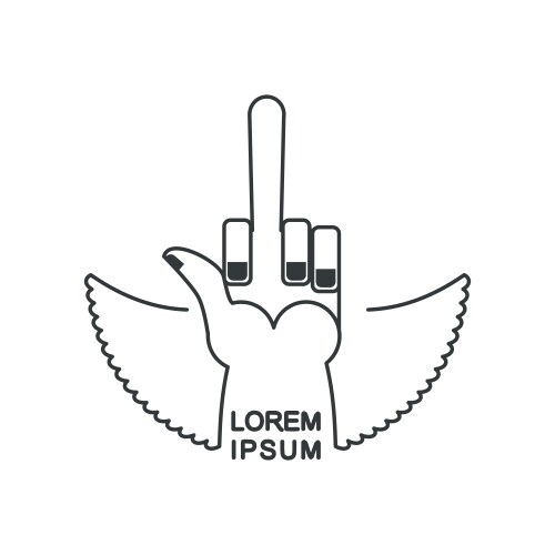 Tattoo logo linear emblem hand with a finger Vector Image