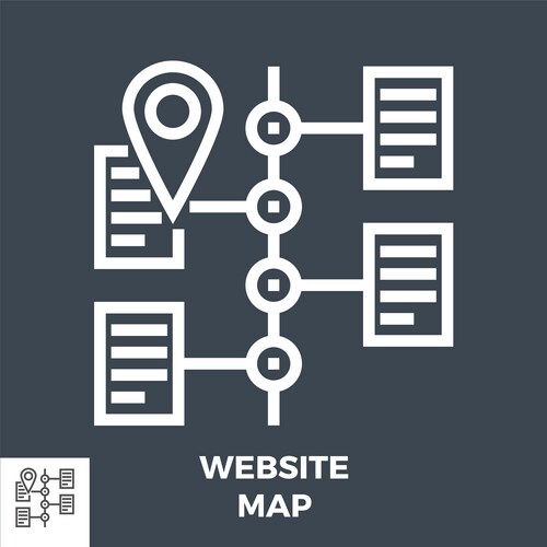 Website map line icon Vector Image