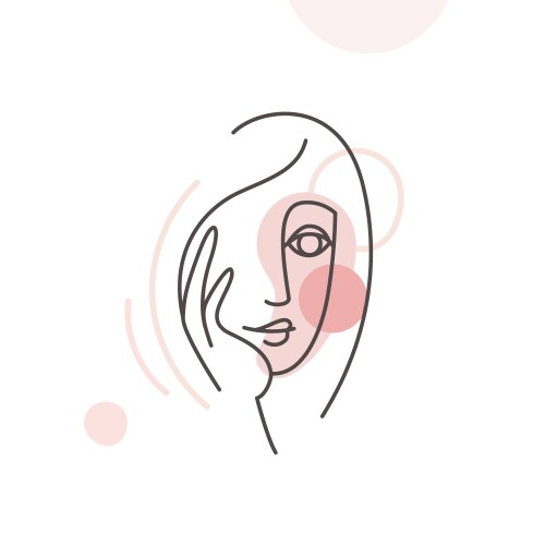 In minimal linear style - minimalistic female vector image