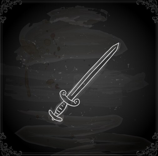 Chalkboard Sword Drawing Vector Image