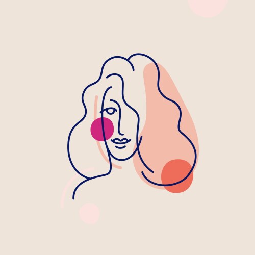 in minimal linear style - minimalistic female vector