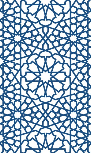 Blue islamic pattern seamless arabic geometric Vector Image