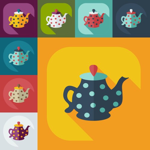 Flat modern design with shadow icons kettle vector image