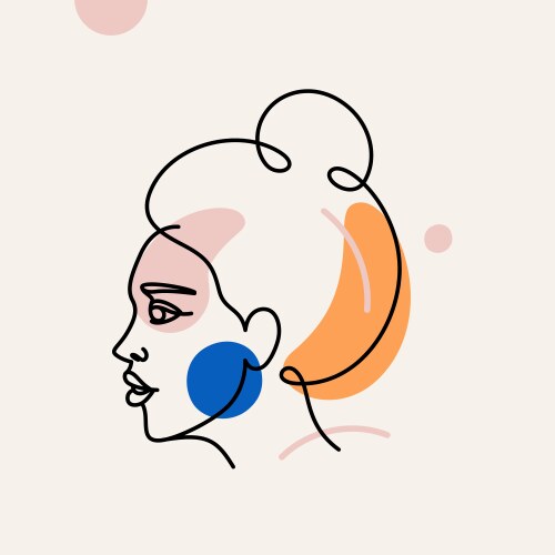 In minimal linear style - minimalistic female vector image