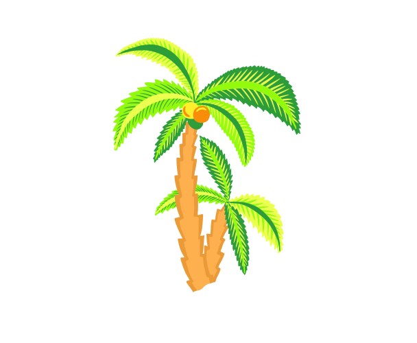 Palm tree island coconut cartoon icon Royalty Free Vector