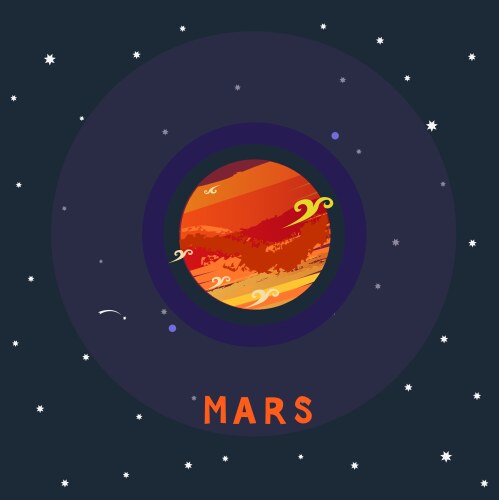 Planet mars in space Royalty Free Vector Image
