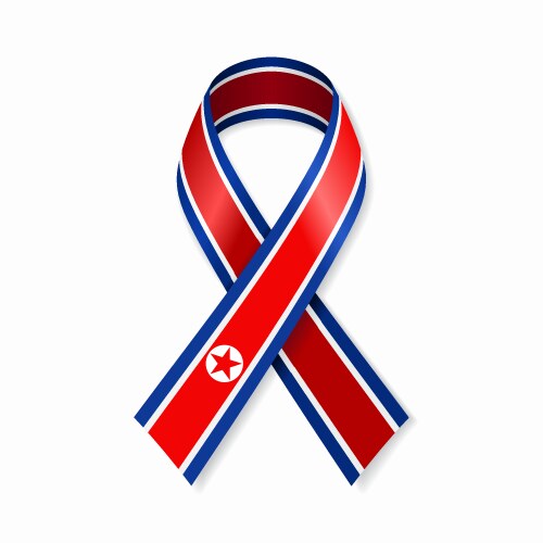 North Korean Flag Stripe Ribbon Vector Image