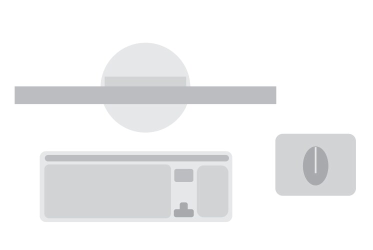 Computer with monitor keyboard and mouse vector image