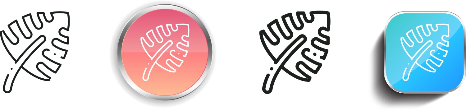 Leaf icon thin linear regular and button style vector image