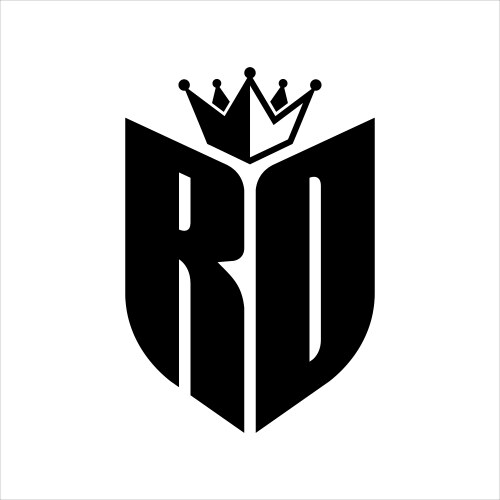 Rd letter logo with sharp triangle shield shape Vector Image