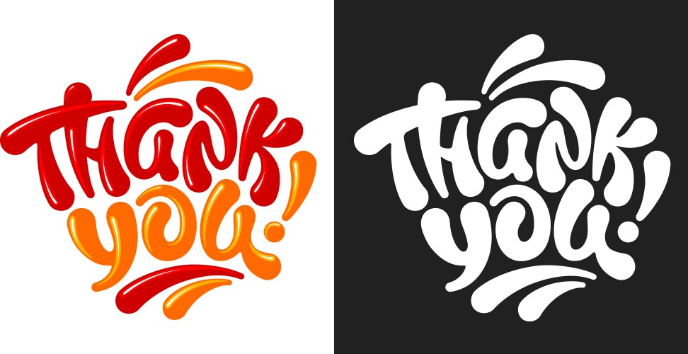 Thank you lettering set vector image