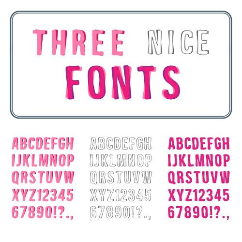 Hand drawn font set alphabet with digits vector image