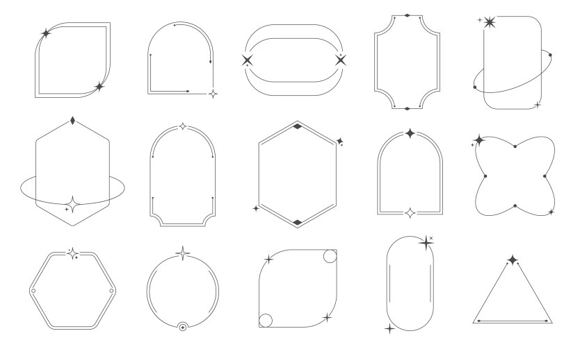Dash line frames dashed outline shape cut Vector Image