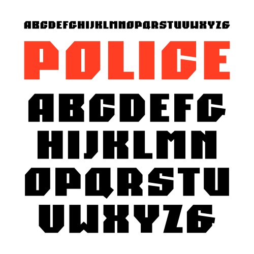 Sanserif font in military style vector image