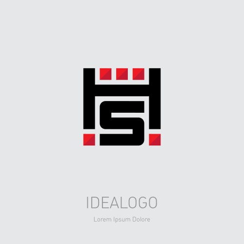 H and s logo hs - monogram or logotype design Vector Image