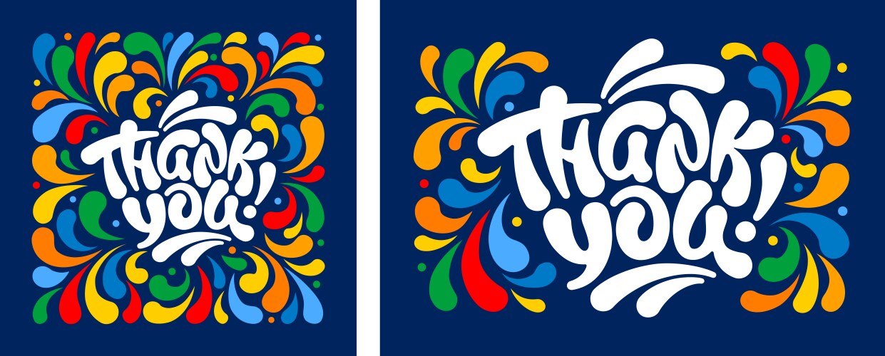 thank you lettering set vector image