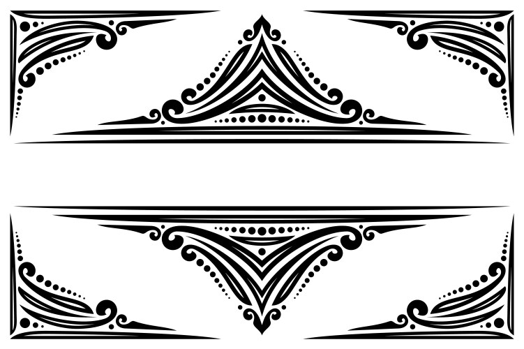 Set of black seamless borders Royalty Free Vector Image