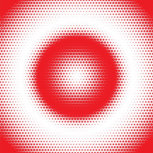 Halftone gradient pattern with circular red dots vector image