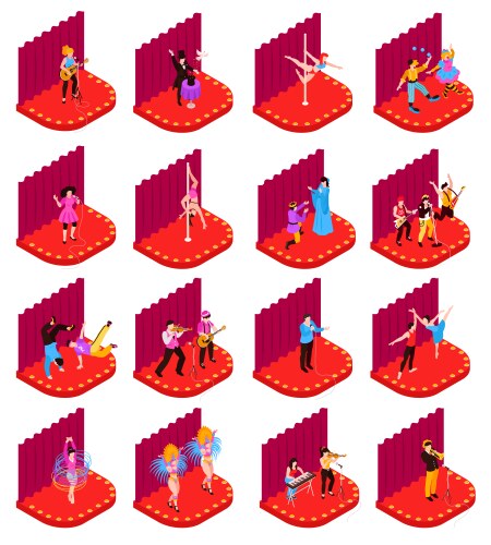 Clown performer characters set Royalty Free Vector Image