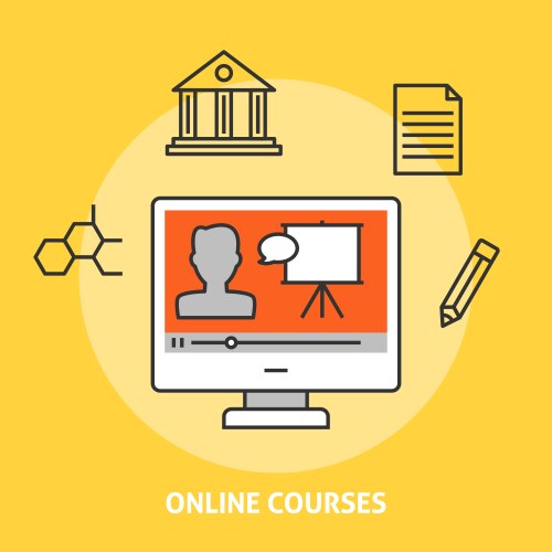 Online courses login background Royalty Free Vector Image