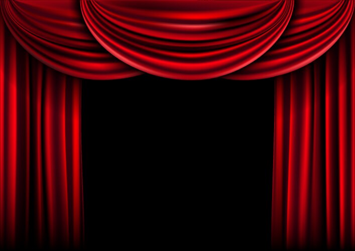 Empty Stage with Red Curtains – Royalty-Free Vector | VectorStock