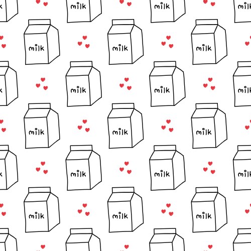 kawaii milk carton seamless pattern vector image