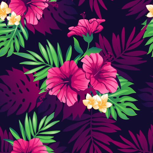 Floral hand drawn seamless pattern with flowers Vector Image