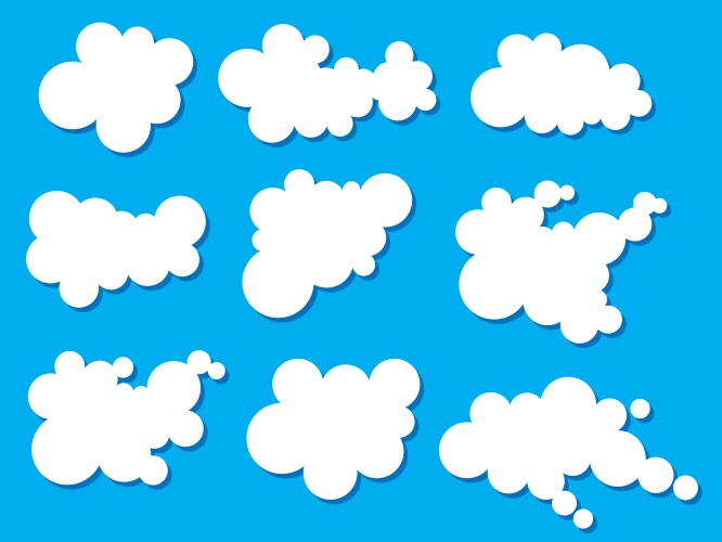 Collection cloud icons in flat style Royalty Free Vector